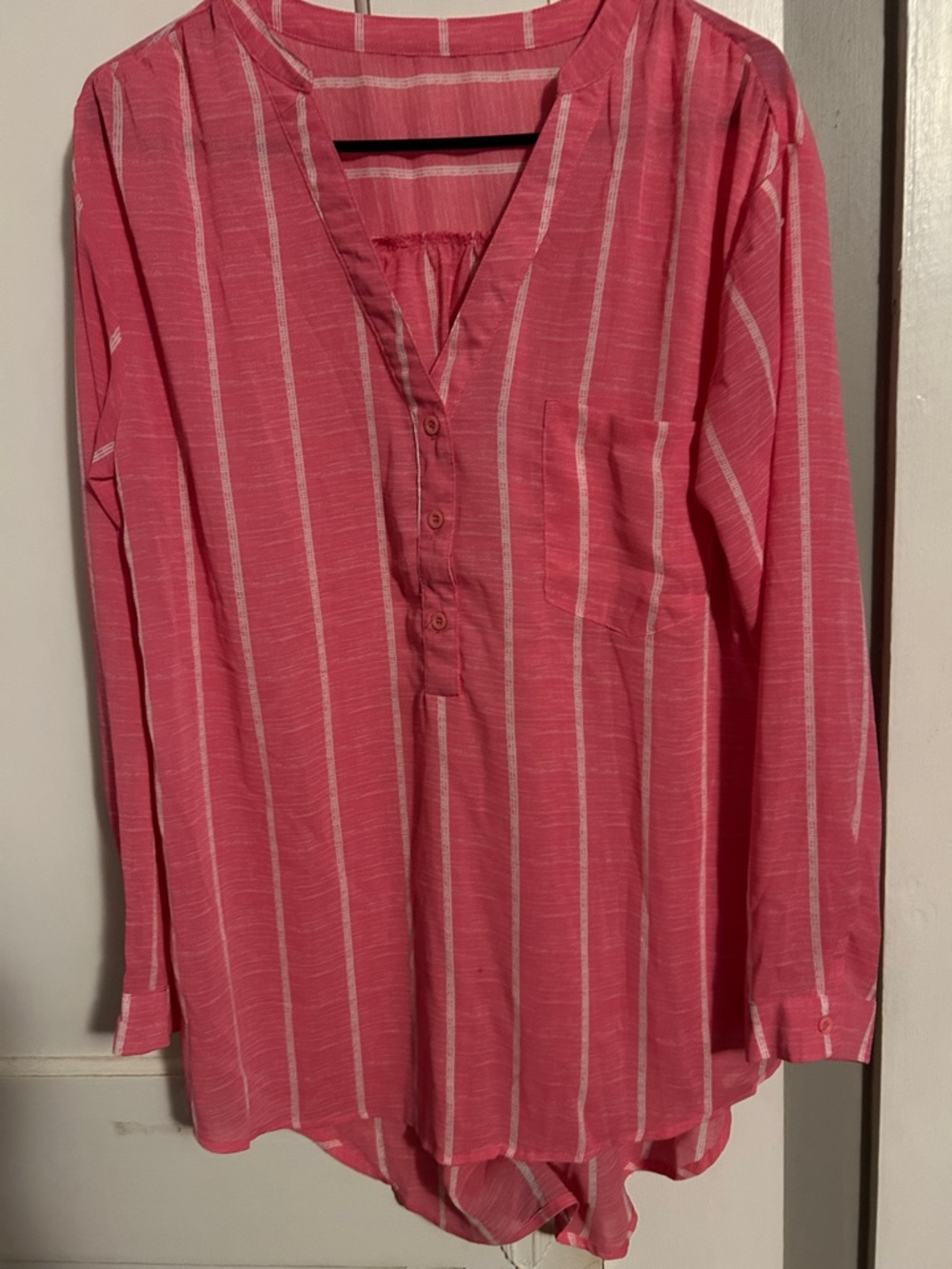 Striped Pink Women's Tunic Top